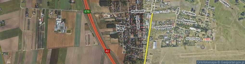 Zdjęcie satelitarne Szmaragdowa ul.